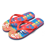 Men's Drift Two Tone Alphabet Print Flip-flops Beach Shoes