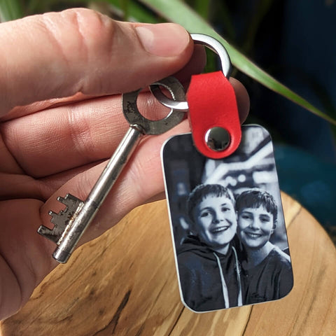 Personalised photo tag keyring for dad or grandad