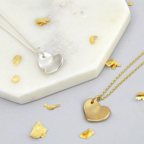 PERSONALISED GOLD SILVER HEART NECKLACE