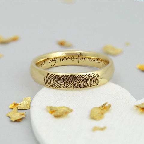 Fingerprint ring gold