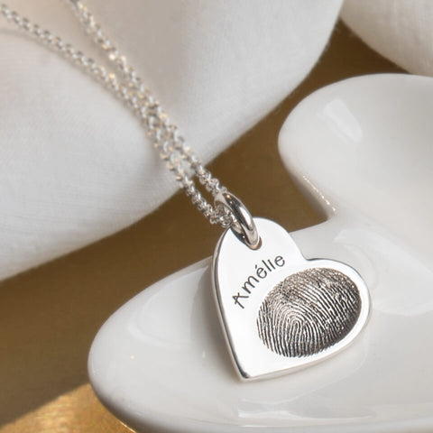 fingerprint charm in silver or gold