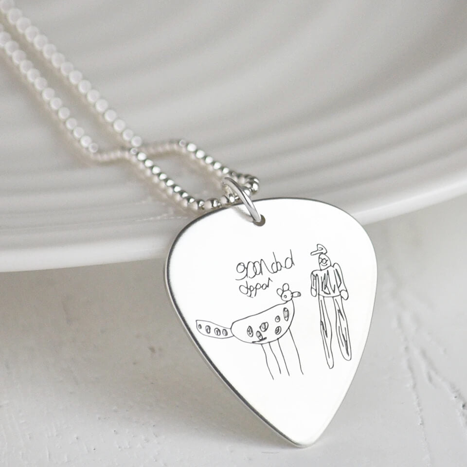 personalised plectrum necklace