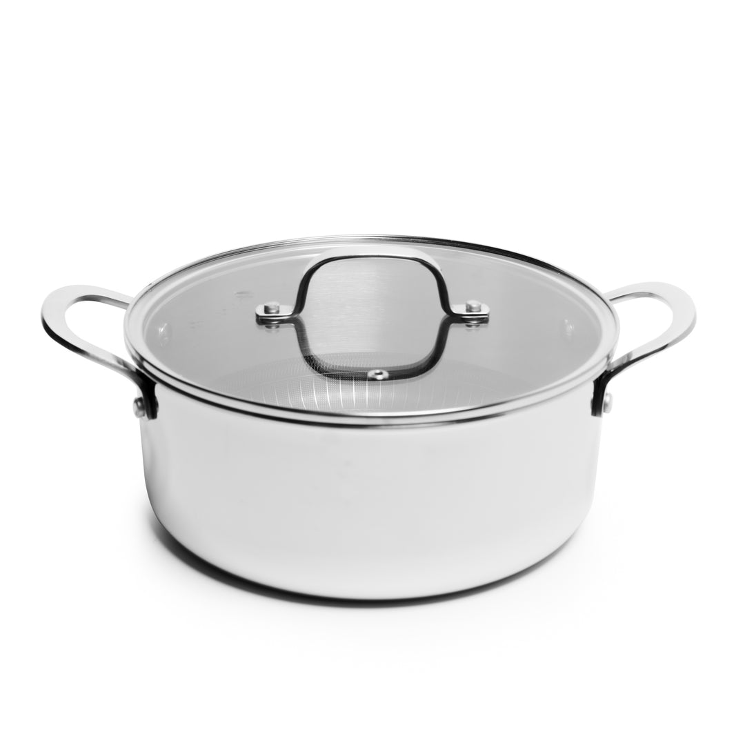 LEXI HOME Diamond Tri-ply 5 QT. Stainless Steel Nonstick Wok with Glass Lid  LB5570 - The Home Depot