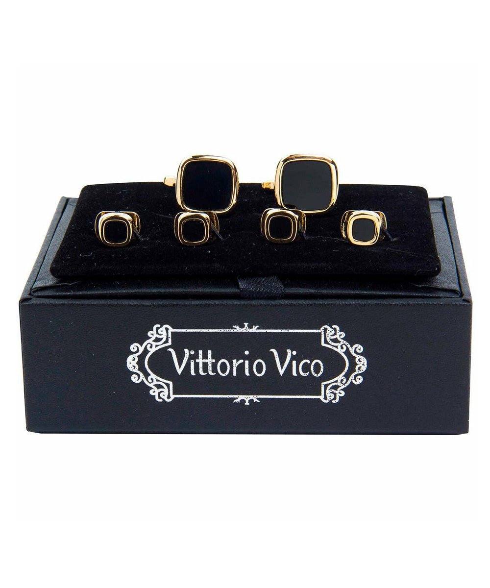 Vittorio Vico Men's Gold Cufflink & Stud Sets in Gift Box