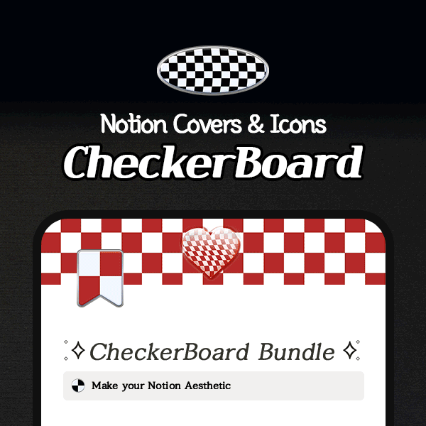 Aesthetic All Color Checkerboard Notion Icons and Cover images Loraticon
