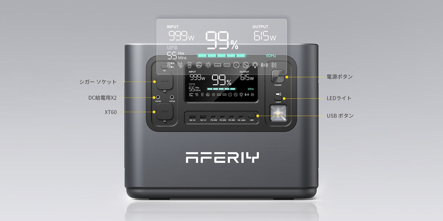 年末のプロモーションAFERIY ポータブル電源 1200W 大容量 1248Wh 生活