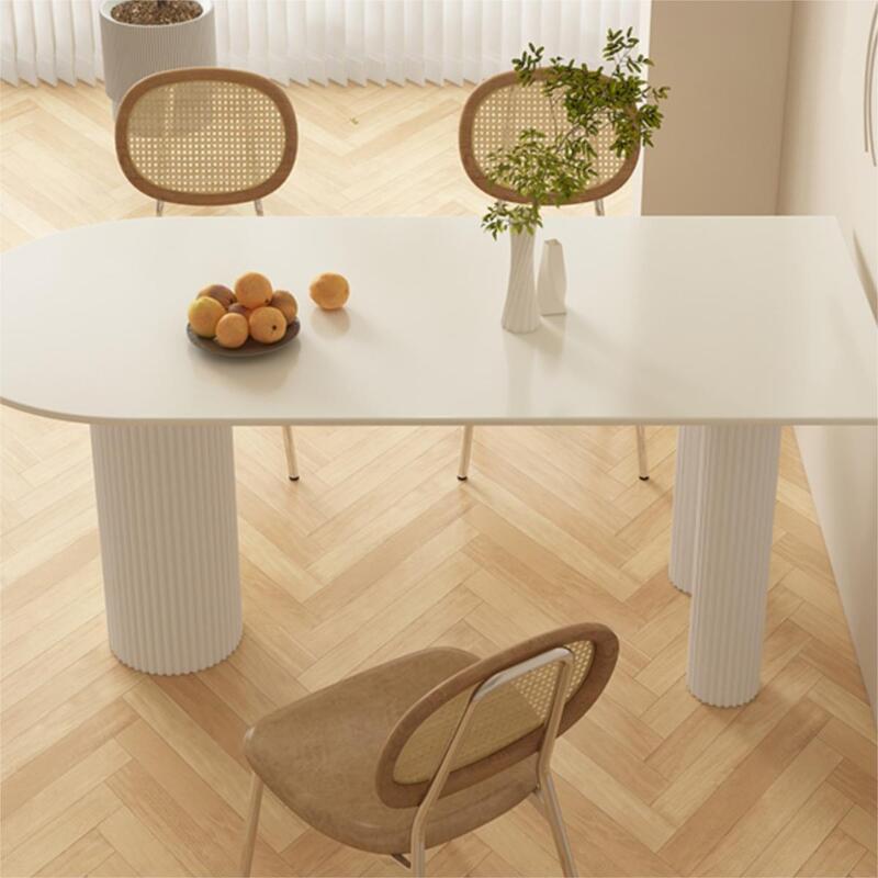the stuff on cream style dining table