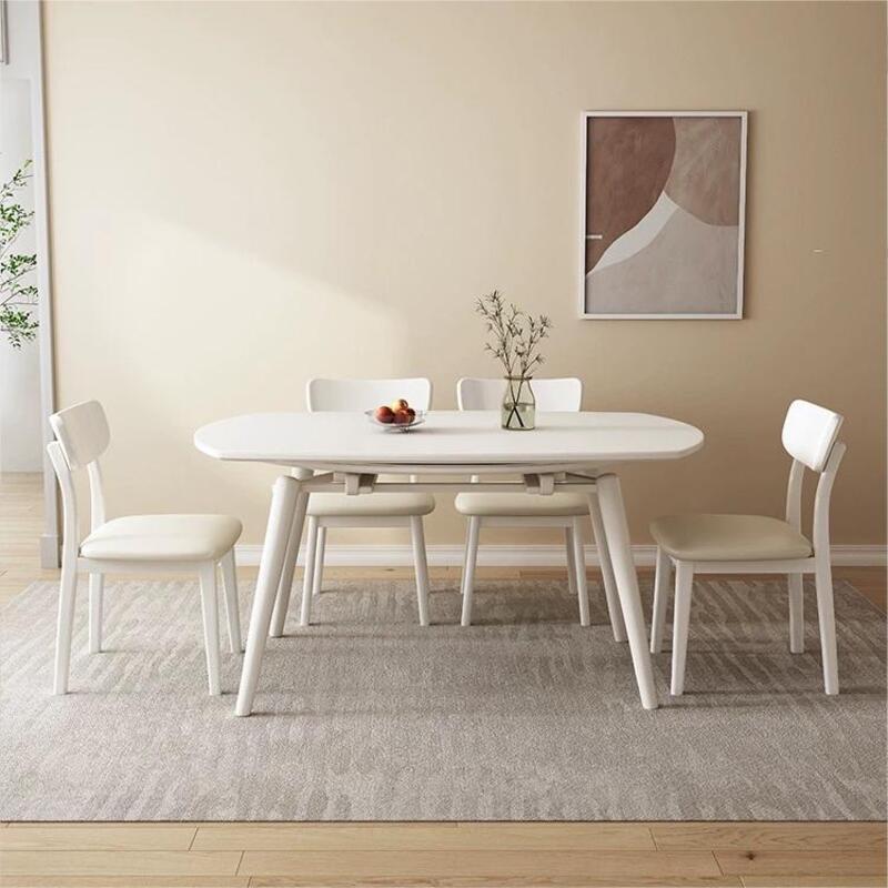 extendible cream style dining table