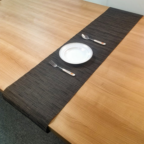 black Bamboo Placemats and one white plate
