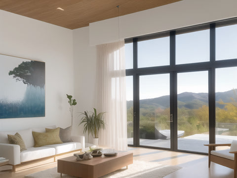 white wall, white sofa with wooden coffee table in minimalist home