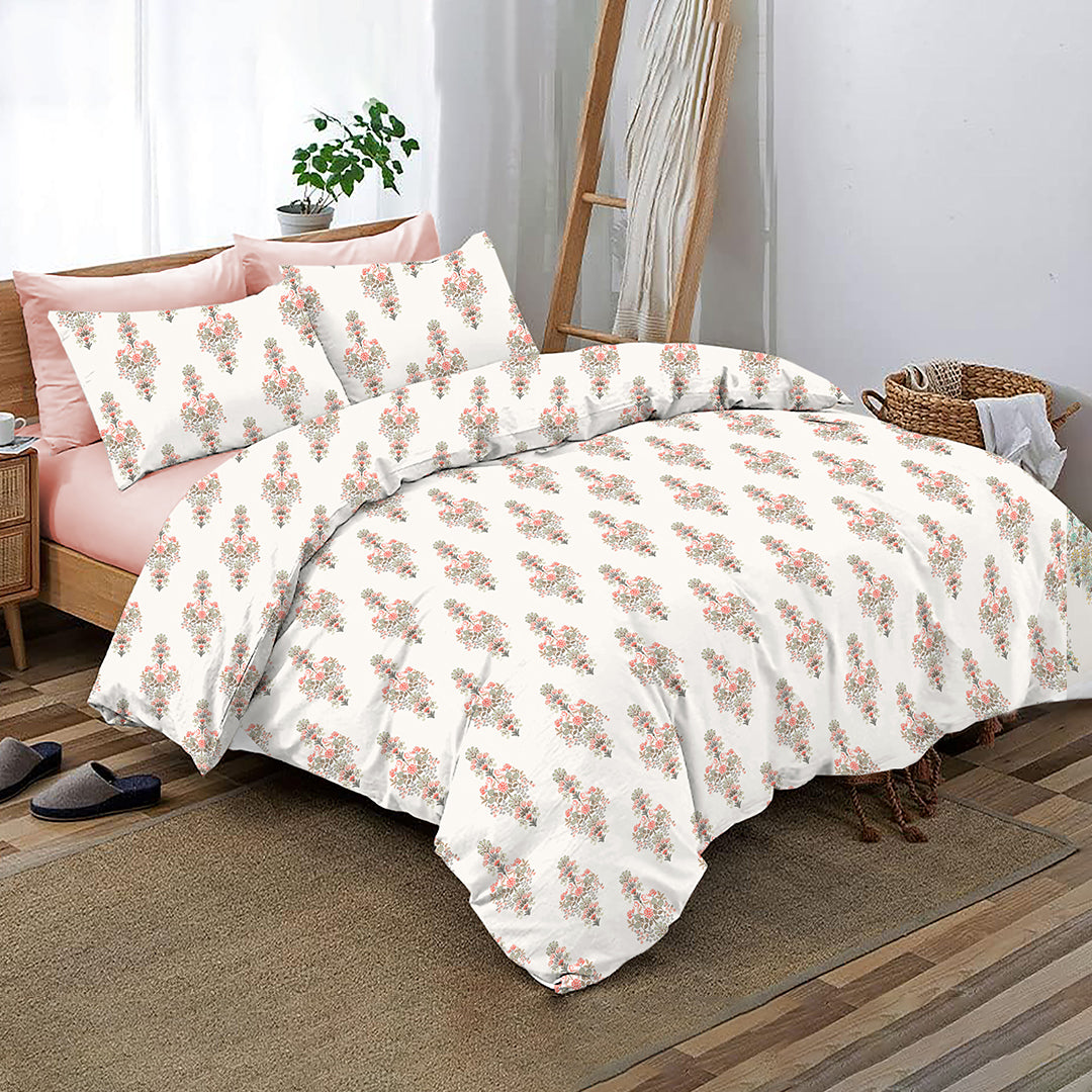 JAZZ 100% Cotton XXL King Size Bedsheet, 160 TC, FLORAL PINK