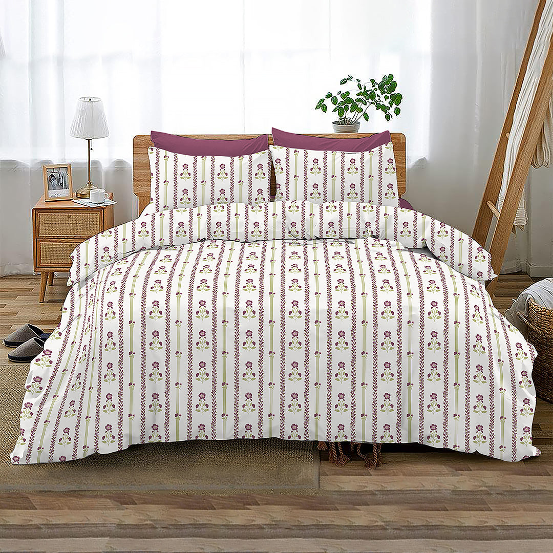 JAZZ 100% Cotton XXL King Size Bedsheet, 160 TC, FLORAL MAGENTA