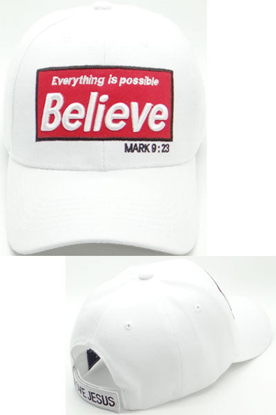 Believe Everything is Possible Christian Logo Cap – ondie's-unique-boutique