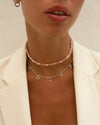 SAGA Jewelry Pink Choker - Quartz crystals  for Women, Timeless and Versatile Design