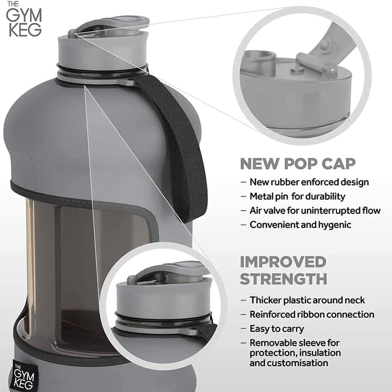 Hydrate 2.2 Litre Water Bottle - Now with Easy Drink Cap - Durable & E