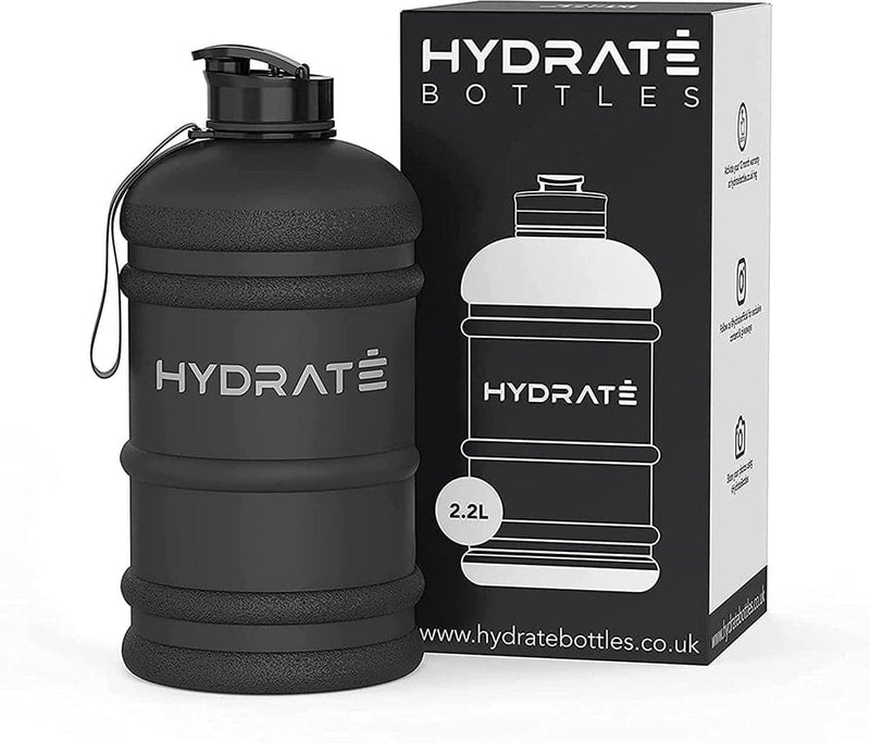 FitBeast 2.2 Litre BPA Free Large Gym Water Bottle - Black