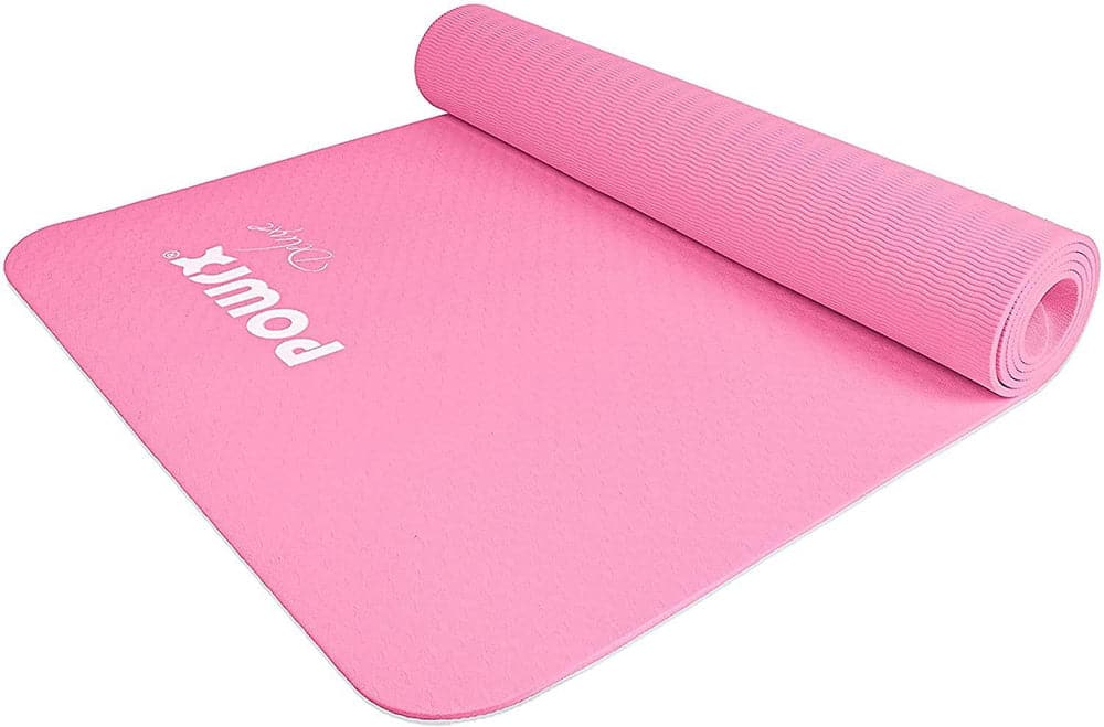 POWRX Yoga Mat 3-layer Technology incl. Carrying Strap + Bag