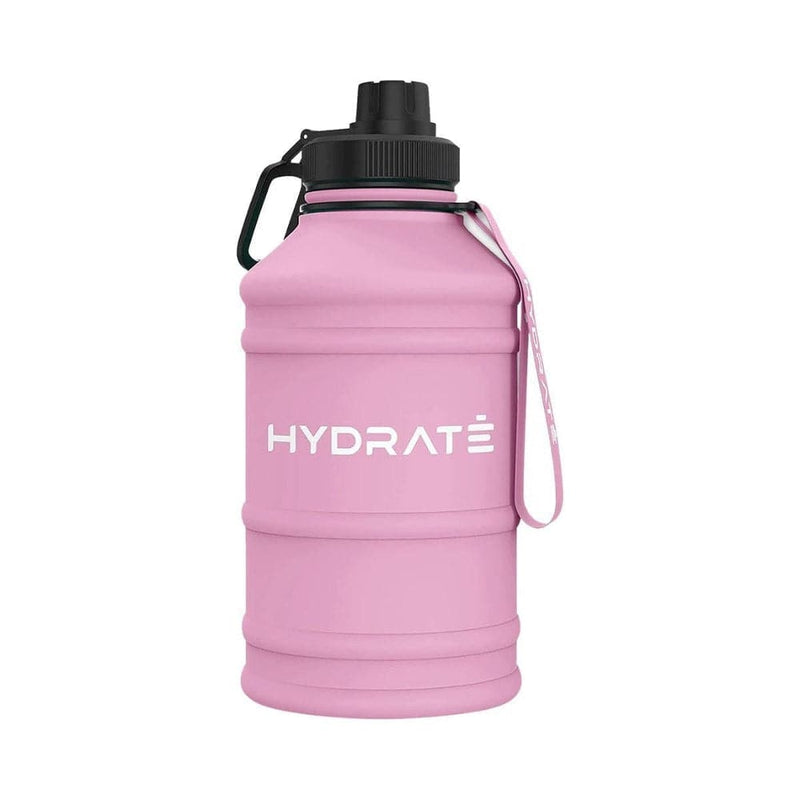 1500ml Water Bottles Large Capacity Plastic Clear Sports Drink Bottle Gym Fitness Ton Cup with Portable Handle and Rope, Pink