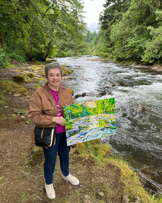 Silver Creek Falls Original Oregon Watercolor Painting 