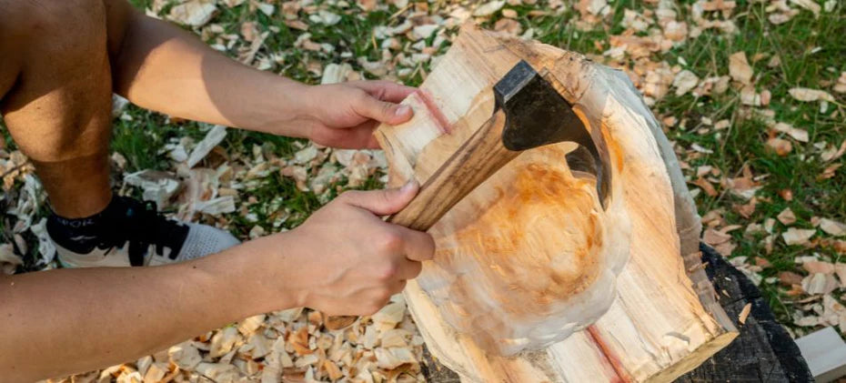 carving with a bushcraft adze