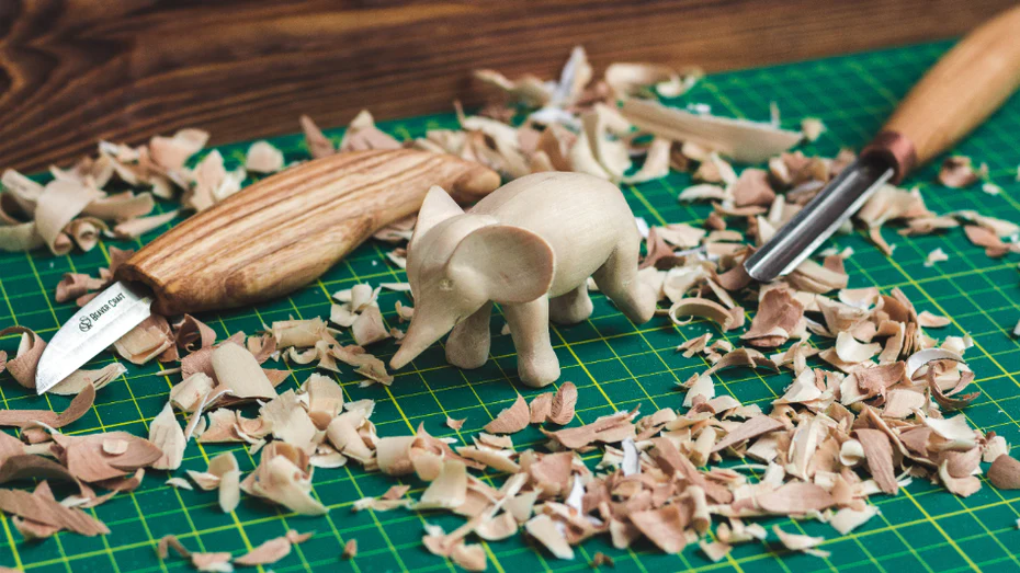 tiny wooden elephant