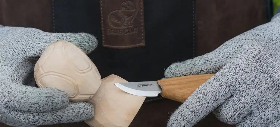 carving knife with basswood figure