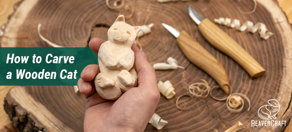 How to carve a wooden cat