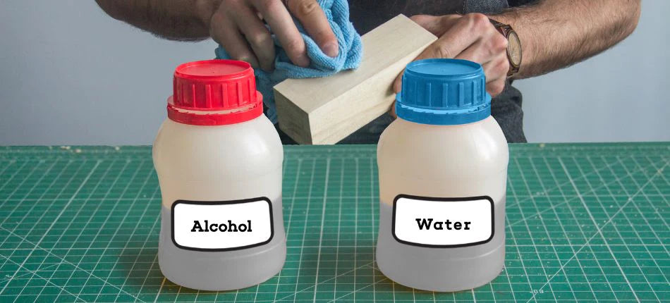 alcohol and water for wood