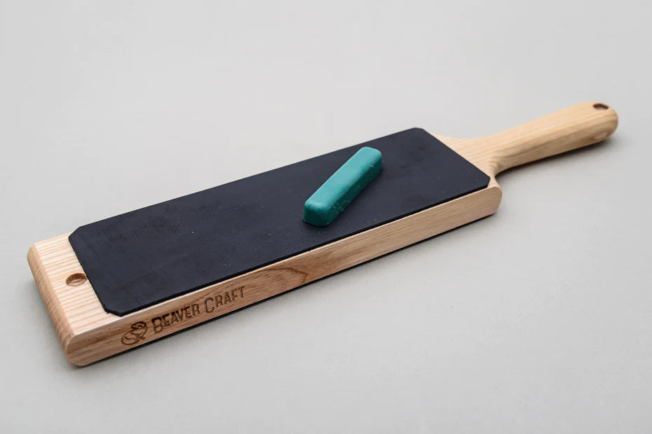 Leather Paddle Strop with P1 Polishing Compound