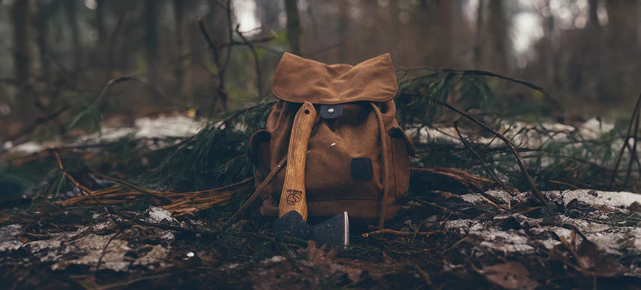 backpack and bushcraft axe