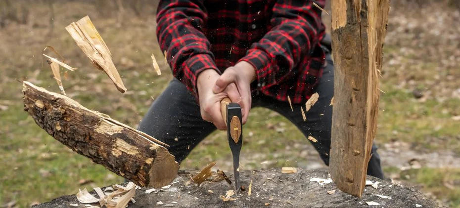 cutting with an axe
