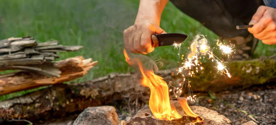 fire building with a bushcraft knife