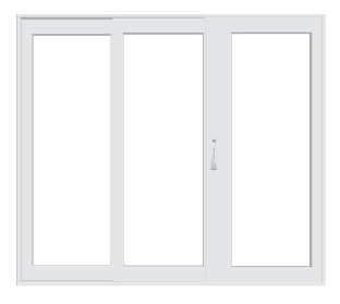 PELLA LIFESTYLE SERIES CONTEMPORARY 3 PANEL OXO 144" X 95.5" ADVANCED LOW-E INSULATING TEMPERED ARGON FILL GLASS ASSEMBLED SLIDING/GLIDING PATIO DOOR GRILLES/SCREEN OPTIONS