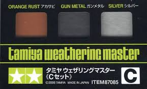 TAMIYA Weathering Set C: Orange Rust, Gun Metal & Silver