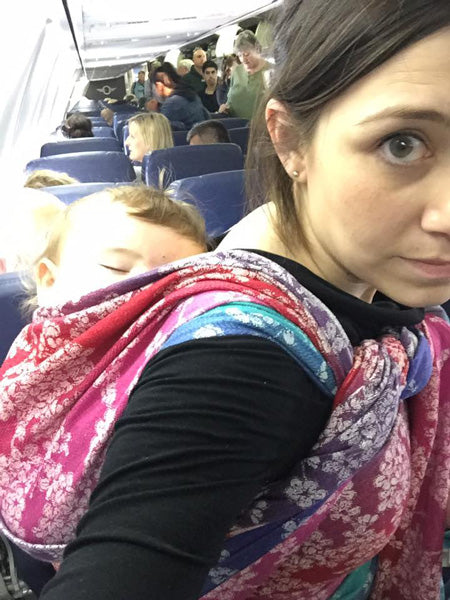babywearing on a plane