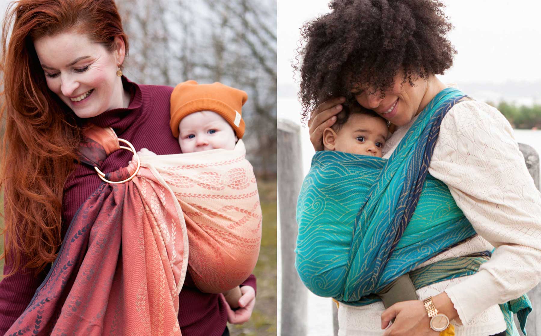 wrap and ring sling showing snug carries
