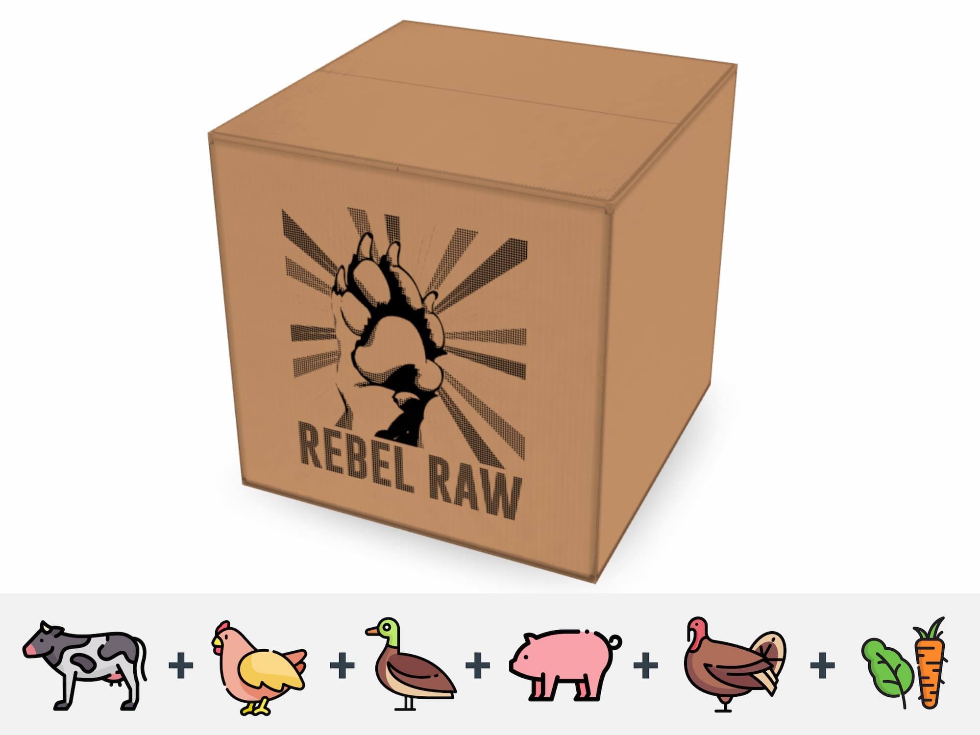 Beef Chicken Duck Pork Turkey Bulk Box - Rebel Raw product image