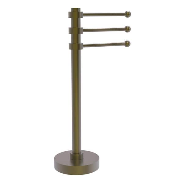 Vanity Top 3-Swing Arm Guest Towel Holder in Antique Brass