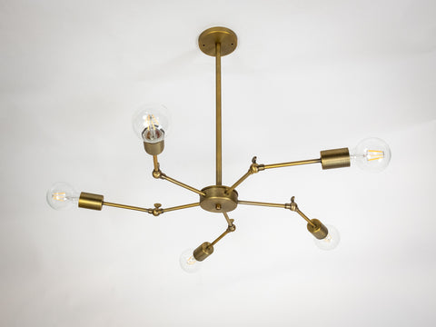 Daddy Long Legs Chandelier in Brass