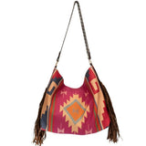 Pink Aztec Purse with Fringe