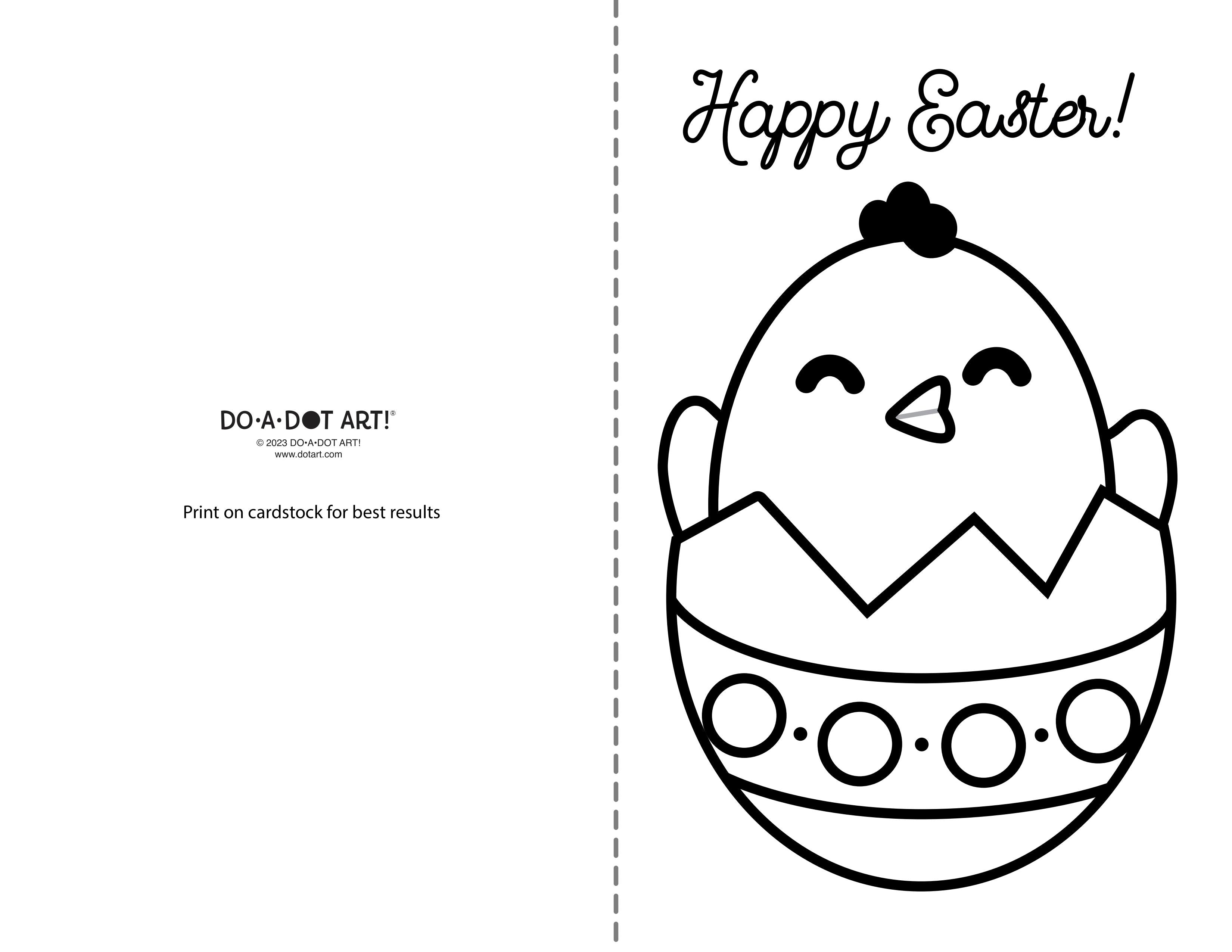 Preview of Chick Easter Card  Printable