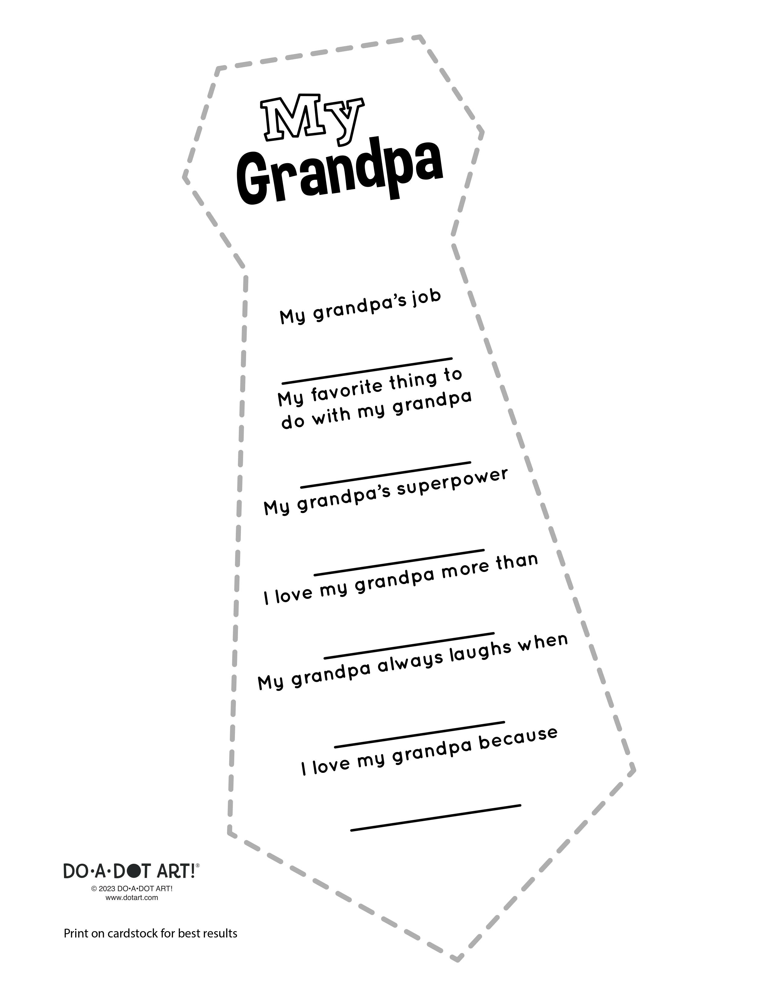 Preview of Grandpa Neck Tie Printable