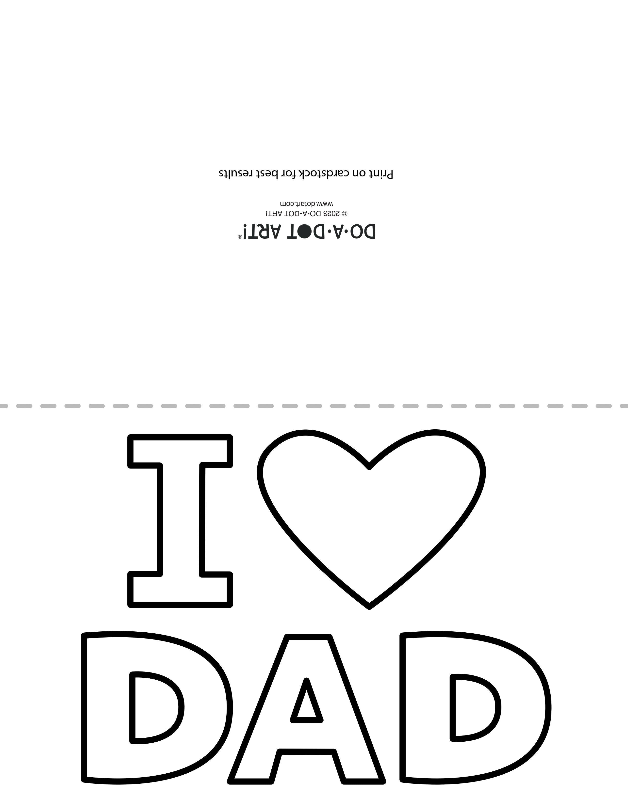 Preview of I Heart Dad Card Printable