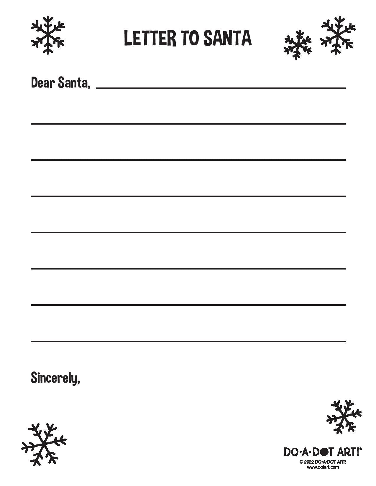 Preview of Letter to Santa Printable