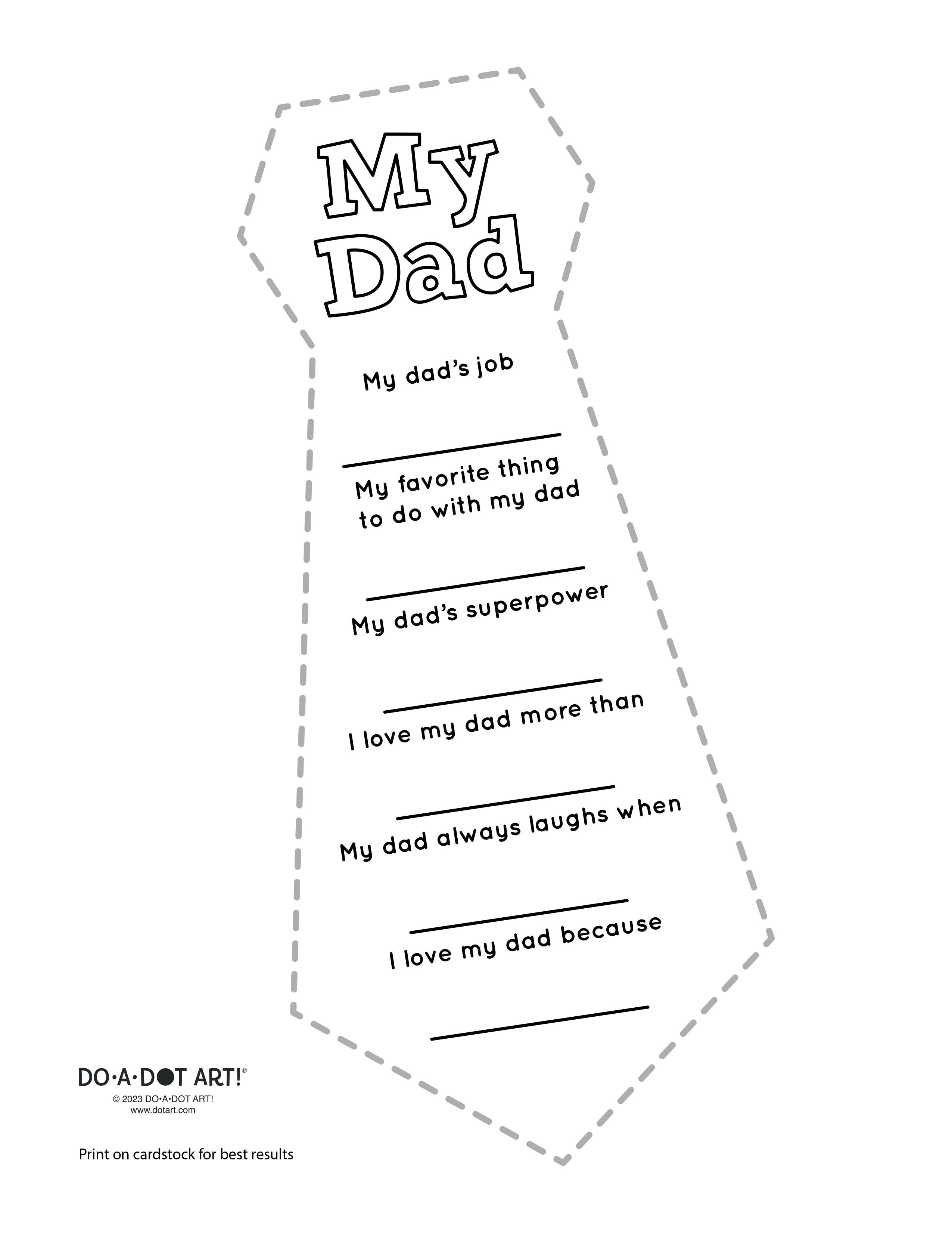 Preview of Dad Neck Tie Printable