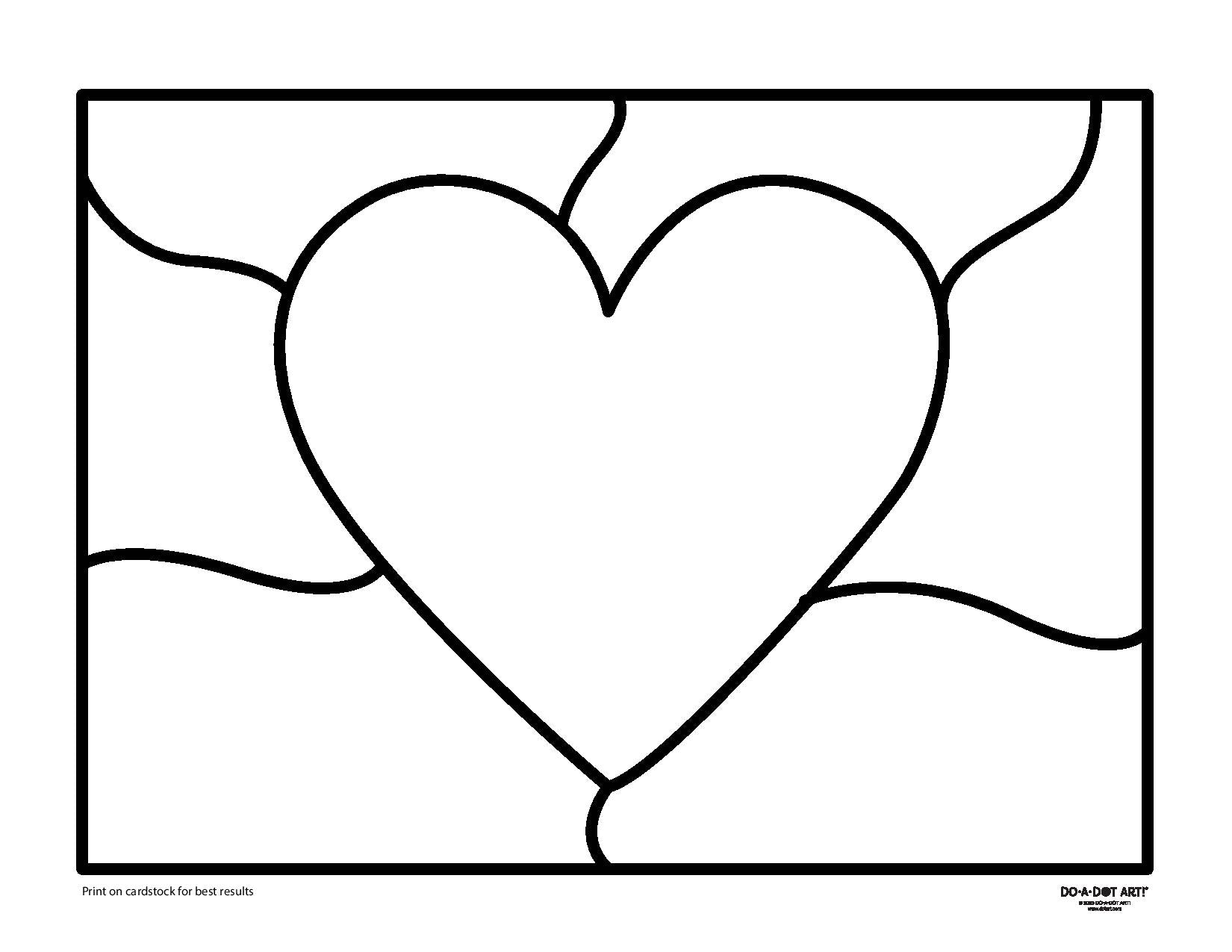 Preview of Stained Glass Heart Printable