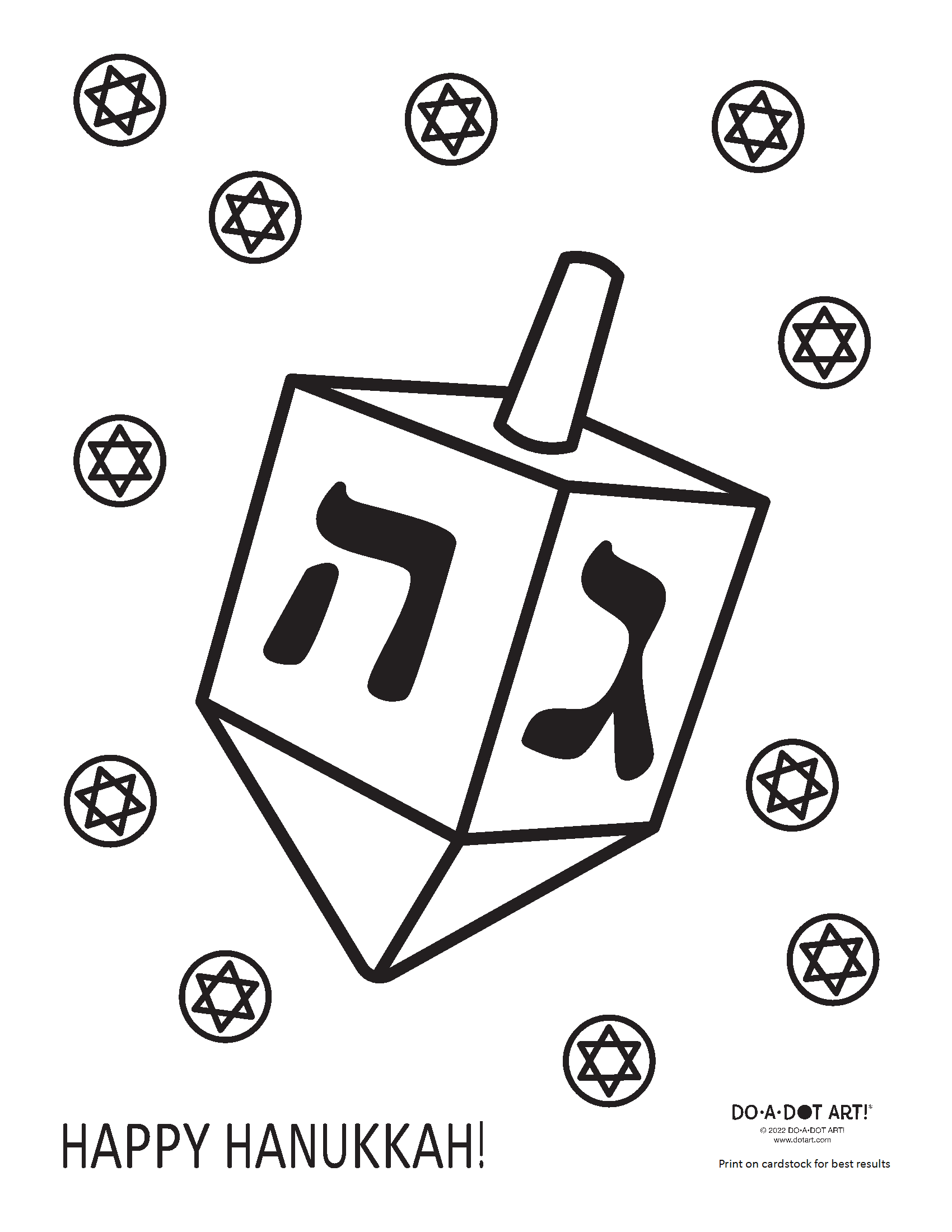 Preview of Star of David Dreidel Printable