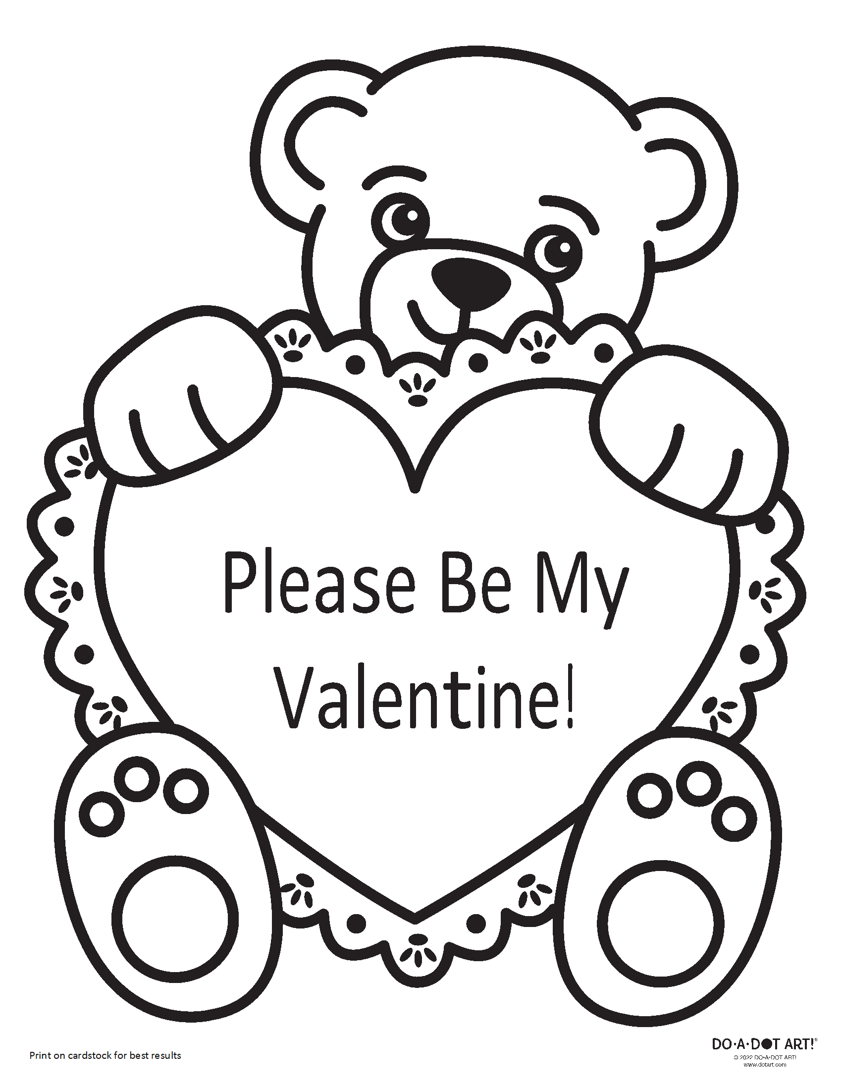 Preview of Valentine Teddy Bear Printable
