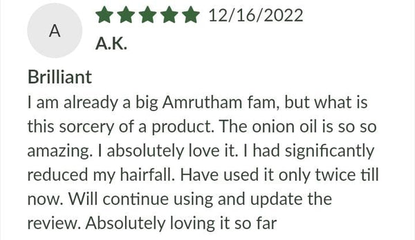 Amrutam Onion Oil Review
