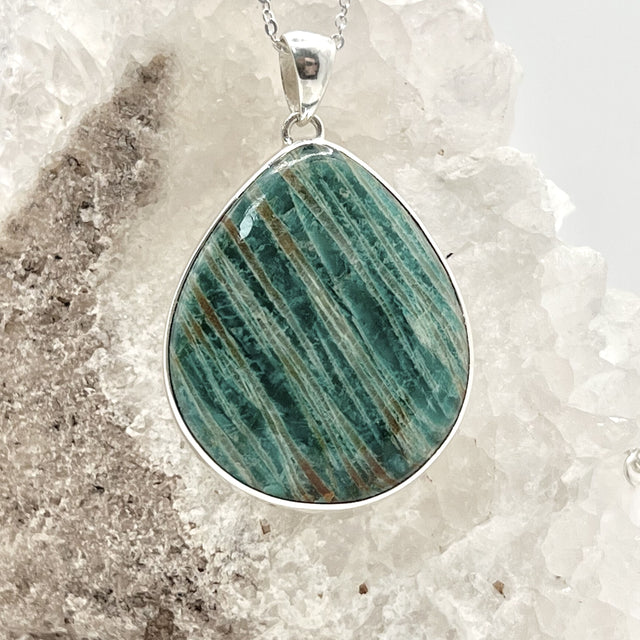Product Image of Amazonite Oval Sterling Silver Pendant #1
